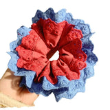 Daiiibabyyy  French Retro Red Blue Lace Flower Headband  Fashionable Elegant Hair ring INS Minimalist Hair Accessories for Women