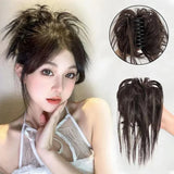 DAIIIBABYYY  -  Synthetic Fluffy Hair Bun Claws Messy Tousled Hairpiece Elastic Band Chignon Scrunchie Ponytail Extensions Hair Bow Clips Women