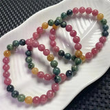 DAIIIBABYYY  -  7.8MM Natural Tourmaline  Bracelet String Charms Handmade Fortune Energy Bangle Mineral Woman Amulet Jewelry Gift 1PCS