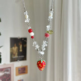 DAIIIBABYYY  -  Fruit Pendant Necklace Fahion Strawberry Pendant For Women Jewelry Party Gifts
