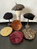 Daiiibabyyy  Women's Wool Blend Beret Hat Leopard Print Chic Elegance Painter Cap with UFO Design (Versatile Casual)