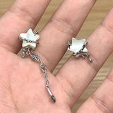 Daiiibabyyy  New Sparkling Asymmetric Star Earrings for Women Waterdrop Tassel Chain Moonstone Planet Star Y2K Jewelry Gifts