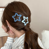 DAIIIBABYYY  -  2pc Hot Fashion Denim Heart Star BB Hairpin Hair Side Clips for Women Girls Child Gift Hair Accessories Headwear Ornament