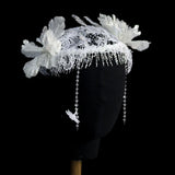 Daiiibabyyy  sweet bridal lace crystal fringed headgear wedding hair accessories