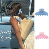 Daiiibabyyy  Blue Hair Claw Women Girls Hair Clips Simple Large Shark Grab Clip Acetate Headpiece Woman's Hair Accessories Summer New