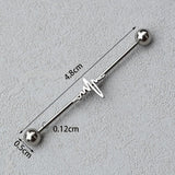 DAIIIBABYYY  -  1PC Industrial Piercing Barbells Jewelry Stainless Steel CZ Heart Ball Pearl Cartilage Helix Earring Body Piercing for Women Men