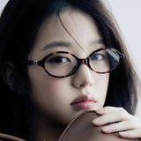 Daiiibabyyy  Oval Small Frame Retro Female Korean Plain Glasses Anti-blue Light Eyeglasses Eye Protection Ladies Optical Spectacle Eyeglass