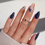 Daiiibabyyy  24pcs Nude Pink Press on Nails Reusable Glitter Rhinestone Design Full Cover Nail Tips Short Almond Fake Nail French False Nail