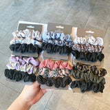 DAIIIBABYYY  -  3PCs/set Silk Satin Elastic Hair Band Small Scrunchies Set Ladies Rubber Bands Ponytail Holders for Women Girls Hair accessories