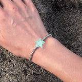 Daiiibabyyy  Summer Mint Blue Starfish Beaded Necklace Bracelet Ring Seaside Vacation Jewelry Set For Women And Girls Boho style