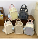 Daiiibabyyy  Ita Backpack Autumn High-capacity Canvas School Bag Transparent Preppy Style Girls Rucksack Teenage Display Bolsa Mujer Сумка