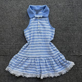 Daiiibabyyy  Sweet Kawaii High neck Vest Dresses Lace Aesthetic Summer Sexy Girl Stripe Vintage Slim Chic Dress Trendy Halter Y2k Mini Dress