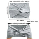 Daiiibabyyy Simple Soild Color Twisted Extra Large Thick Wide Headbands Elastic Turban Workout Sports Hair Band Headwear Wholesale