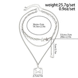 DAIIIBABYYY  -  Trendy Y2K Star Pendant Necklace Simple Multi layered Metal Chain Necklace Women's Charm Statement Jewelry Gifts