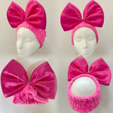 Daiiibabyyy  Cute Sweet Bow Face Wash Headband Ins Suitable for Washing Face Makeup Yoga Relaxing Coral Fleece Headband for Women
