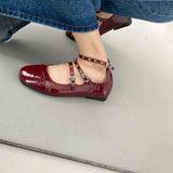 Daiiibabyyy 2024 Sliver Spring New Brand Women Flat Shoes Fashion Ankle Strap Ladies Elegant Dress Mary Jane Shoes Round Toe Soft Ballerinas