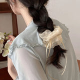 DAIIIBABYYY  -  Ballet Style Hair Circle Women Gentle Mesh Bow Ribbon Large Intestine Hair Rope High-End Feeling Super Big Head Rope Versatile