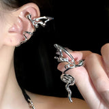 DAIIIBABYYY  -  Silver Color Liquid Butterfly Clip Earring for Women Elegant Shiny Crystal No Piercing Fake Cartilage Ear Cuff Jewelry Gift