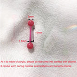 DAIIIBABYYY  -  1PC Soft Barbell Tongue Piercing colorful Flexible  invisible Tongue Jewelry Suitable for the healing period  14G Length 16mm