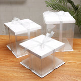 Daiiibabyyy Transparent Packing Box Multi color Birthday Wedding Valentine Favor Chocolate Cake Packaging Boxes Party Wrapping Supplies