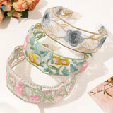 DAIIIBABYYY  -  Elegant Chiffon Embroidery Flower Hairband For Women Sweet Hair Decorate Headband Hair Hoop Band Turban Fashion Hair Accessories