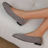 DAIIIBABYYY  -  Summer New Style Women's Big Size 48 Shoes Height 1.5 CM flat bottom Casual single Shoes Shallow mouth Square head Lazy Shoes