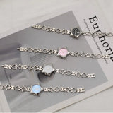 Daiiibabyyy  New Y2K Pocket Watch Charm Bracelets Zinc Alloy Adjustable Chain Clock Pendant Star Shape Charm Bag Decoration Women