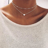 DAIIIBABYYY  -  New Minimalist Clavicle Necklaces for Women Tiny Heart Love Necklaces Dainty Fashion Jewelry Beach Summer Collares Choker