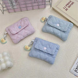 DAIIIBABYYY  -  New Stripe Coin Purse Small Fresh Canvas Coin Wallet Lipstick Earphone Money Storage Bag Cartoon Keychain Zipper Coin Purse