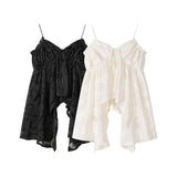 DAIIIBABYYY  -  Sexy Women's Camis Off Shoulder Solid Pure Desire Irregular Vests Mesh Korean Fashion Camisoles Summer Female Crop Tops