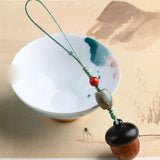 DAIIIBABYYY  -  Decoration Acorn Pendant Sandalwood Couple Sweater Chain Women Necklace Car Key Chain Chinese Style Key Ring Wooden Key Chain