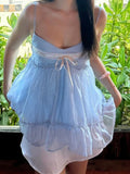 Daiiibabyyy  Summer French Y2k Sexy Solid Edible Tree Fungus Loose Bow Camis