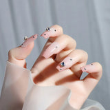 Daiiibabyyy 20Pcs Champagne Crystal Sharp Bottom Butterfly Rhinestone Nail Art Decorations Shiny Diamond Nails Design DIY Nail Accessories
