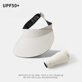 DAIIIBABYYY  -  Seamless Integrated Sunscreen Hat with UV Protection in Summer Foldable Ultra-light Empty Top Hat with Large Brim