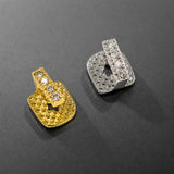 Daiiibabyyy  Trendy Combination Of Classic Zirconia Braces With Vertically Engraved Bars, Single Piece, For Daily Personal Expression.