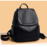 Daiiibabyyy Women Large Capacity Backpack Purses High Quality Leather Female Vintage Bag School Bags Ladies Travel Bagpack Bookbag Rucksack