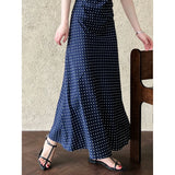 DAIIIBABYYY  -  French Lace Polyester Fiber Patchwork Dress, Summer V-neck, Elegant Polka Dot, Waistband, Slimming Long Skirt