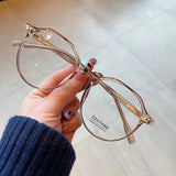 Daiiibabyyy  Blue Light Blocking Eyeglasses Frame Fashion Style Round Shape Glass Frames for Men Women TR90 Material Female Glass