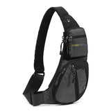 Daiiibabyyy  Portable Nylon Men Chest Bag Multi Compartment Large Capacity Shoulder Bag Adjustable Strap Multi Storage Pouch Outdoor Sports