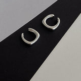 Daiiibabyyy  2Pcs Unique Fake Piercing Metal Ear Clips Neutral Style for Women and Men Asymmetry Round Earring Trendy Jewelry Gifts