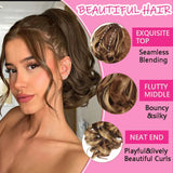 Daiiibabyyy  12inch Short Ponytail Extension Classic Loose Curly Wavy Claw Clip Pony tails Synthetic Hair Extensions Hairpieces for Women