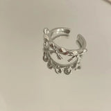 Daiiibabyyy Kpop Goth Vintage Y2K Silver Color Metal Bow Open Ring For Women Egirl 90s Party Grunge Aesthetic Jewelry Accessory Wholesale