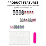 Daiiibabyyy  24pcs French Style Smudging False Nails Mid-length Square Shaped Fake Nail Full Cover Sweet Cool Wearable Press On Nail For Girl