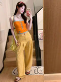 DAIIIBABYYY  -  Female Trend Sexy Patchwork Bow Sling Top Tee Summer Fashionable Hollow Out T-Shirts Women Clothes Slim Bodycon Camisole Tops