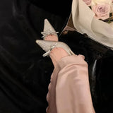 Daiiibabyyy  Fashion Women's Shoes Luxury Rhinestone High Heeled Sandals for Woman Elegant French Casual Shoes Designer Shoes Sandalias Mujer