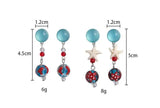 Daiiibabyyy  Funny Contrasting Color Resin Glass Beads Strand Ball Star Hanging Dangle Earrings for Women Wholesale Holiday Jewelry