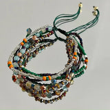 DAIIIBABYYY  -  New Chinese Style Couple Bracelet Women's Retro Bohemian Ethnic Style Natural Stone Beaded Stacked Woven Jewelry Advanced Gift