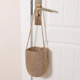 Daiiibabyyy  Casual Large Capacity Handwoven Bucket Bag Solid Color Straw Design Metal Line Bucket Bag Handmade Boho Shoulder Bag Beach