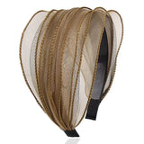 Daiiibabyyy  Spring and Summer Mesh Pleated Wide-brimmed Headband Women  New Hairpin Headband Daily Clothing Fashion Matching Head Band
