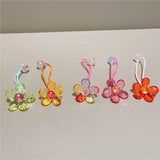 Daiiibabyyy  Children's Hair Accessory Bright Flowers Double-headed Rubber Bands Ponytail Hair Tie Blue Color Funny Cute Kawaii Girl Hair Tie